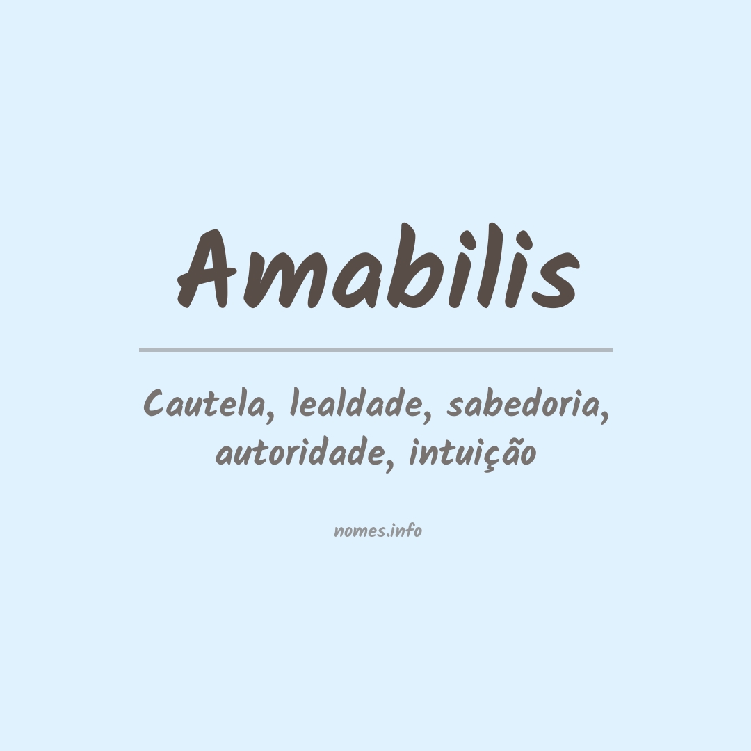Significado do nome Amabilis