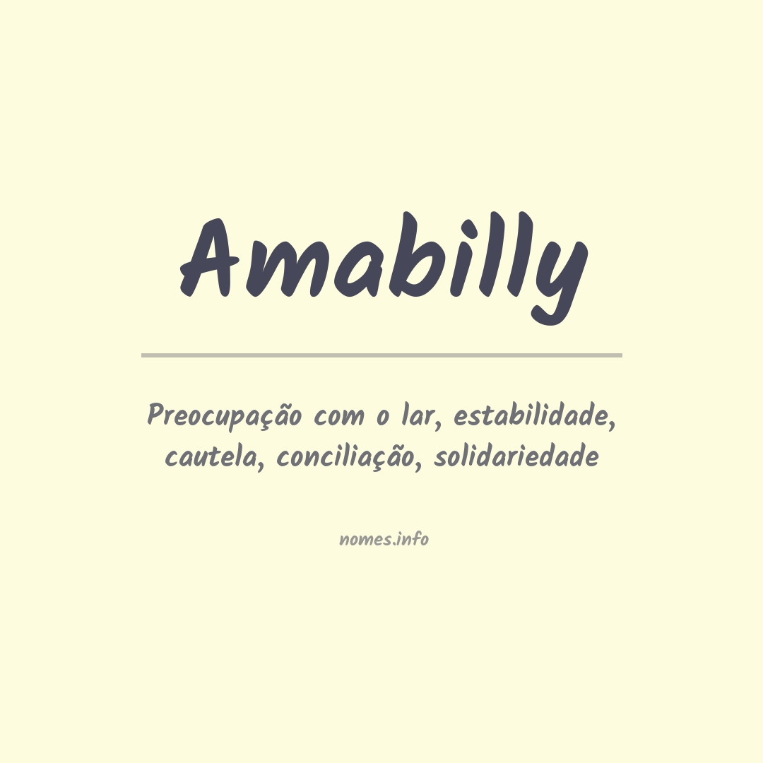 Significado do nome Amabilly