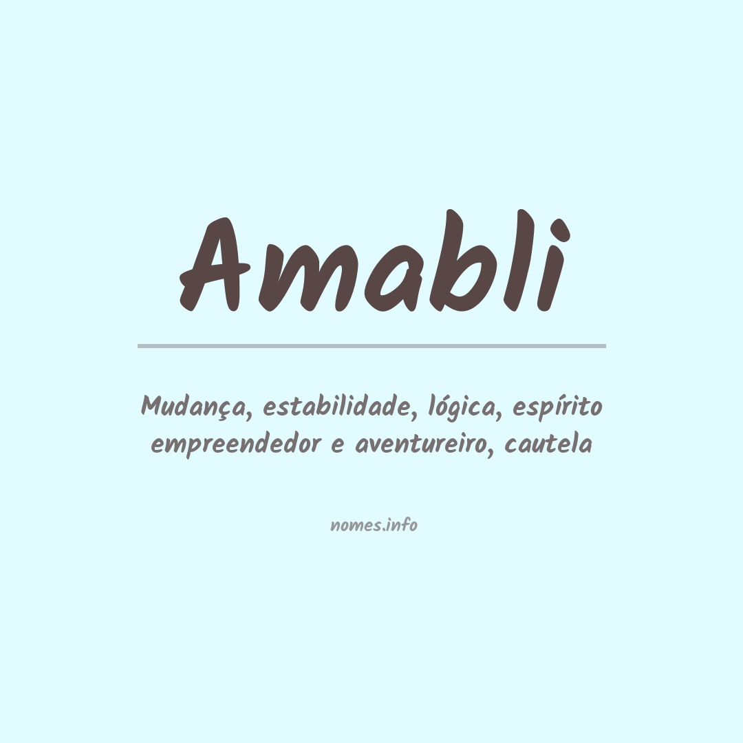 Significado do nome Amabli