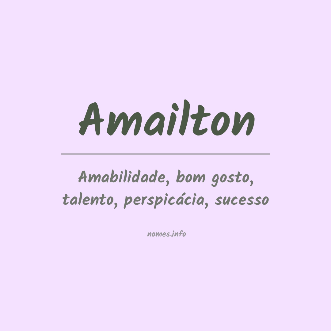 Significado do nome Amailton