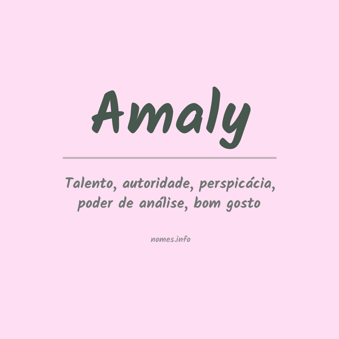 Significado do nome Amaly