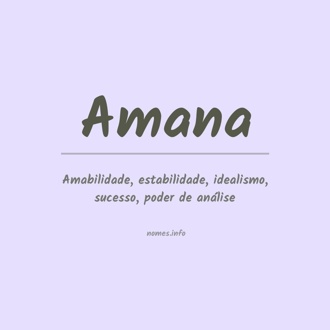 Significado do nome Amana