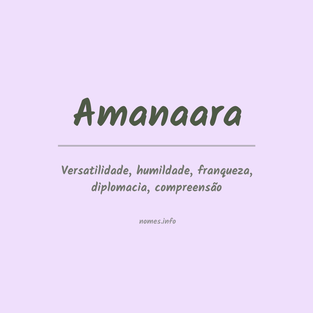 Significado do nome Amanaara