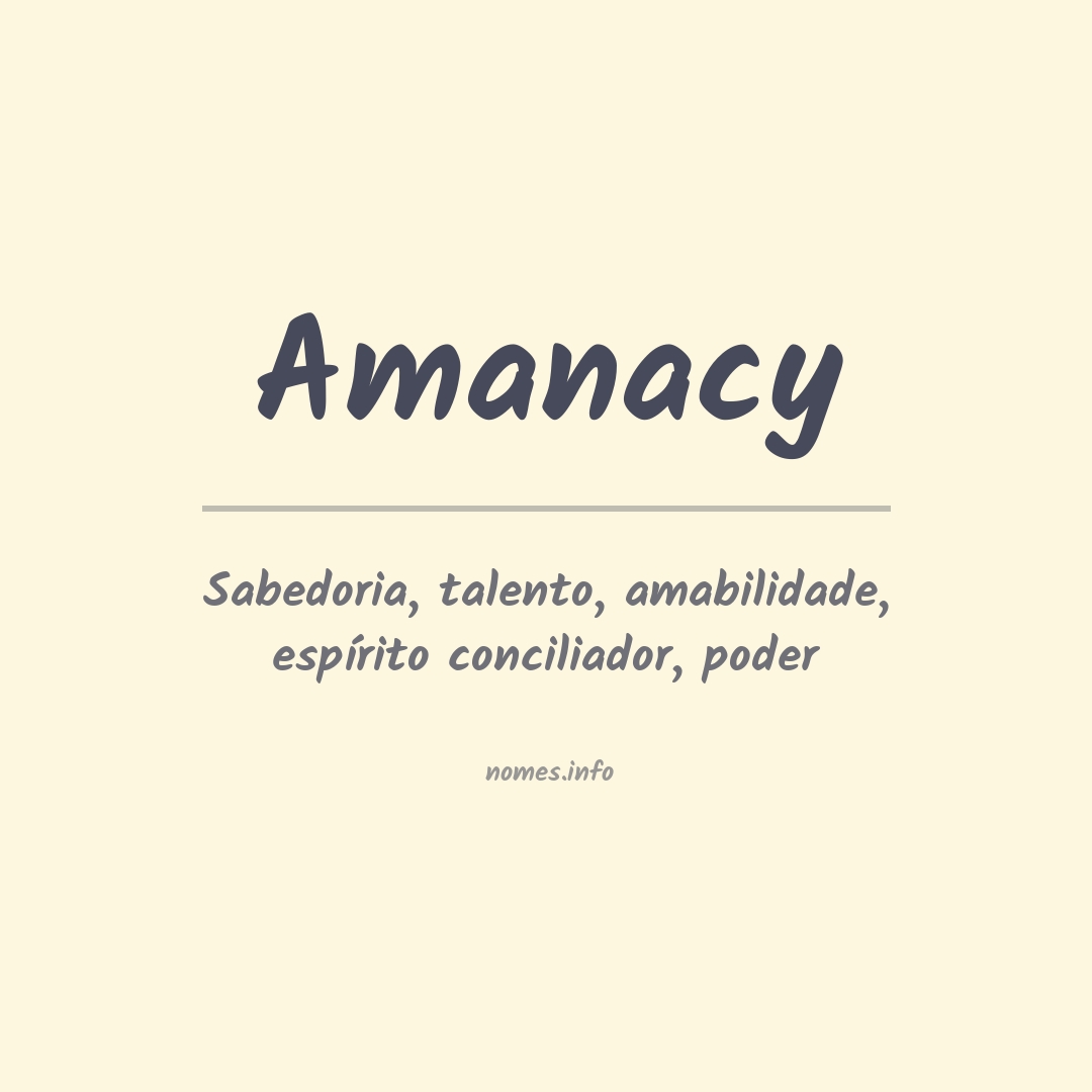 Significado do nome Amanacy