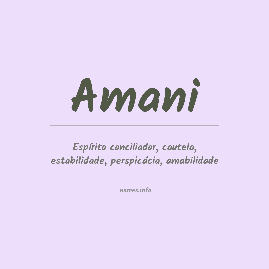 Significado do nome Amani