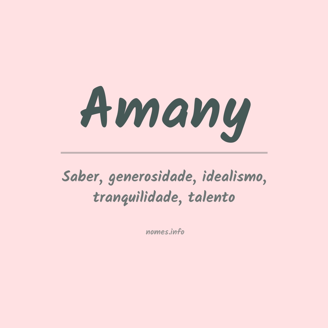 Significado do nome Amany