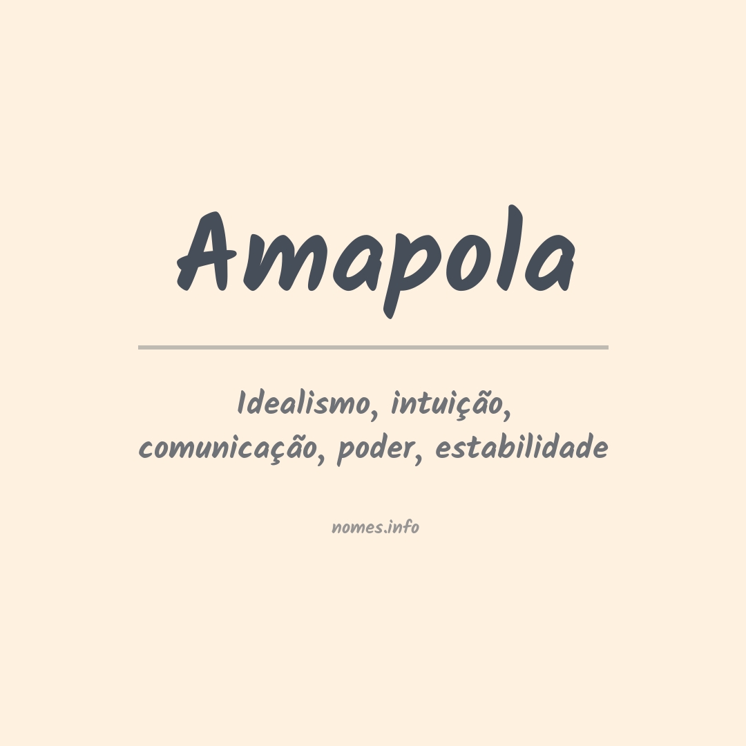 Significado do nome Amapola