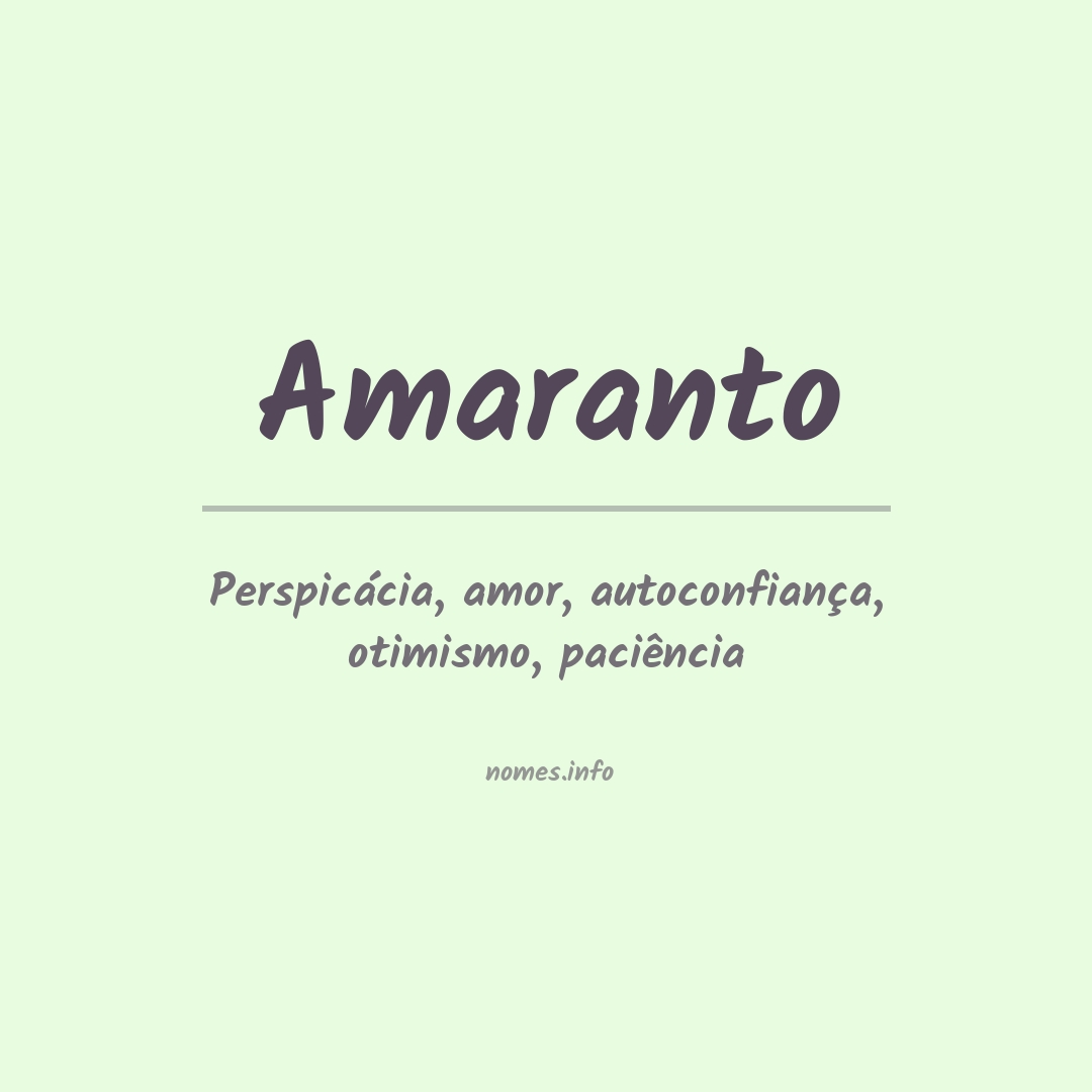 Significado do nome Amaranto