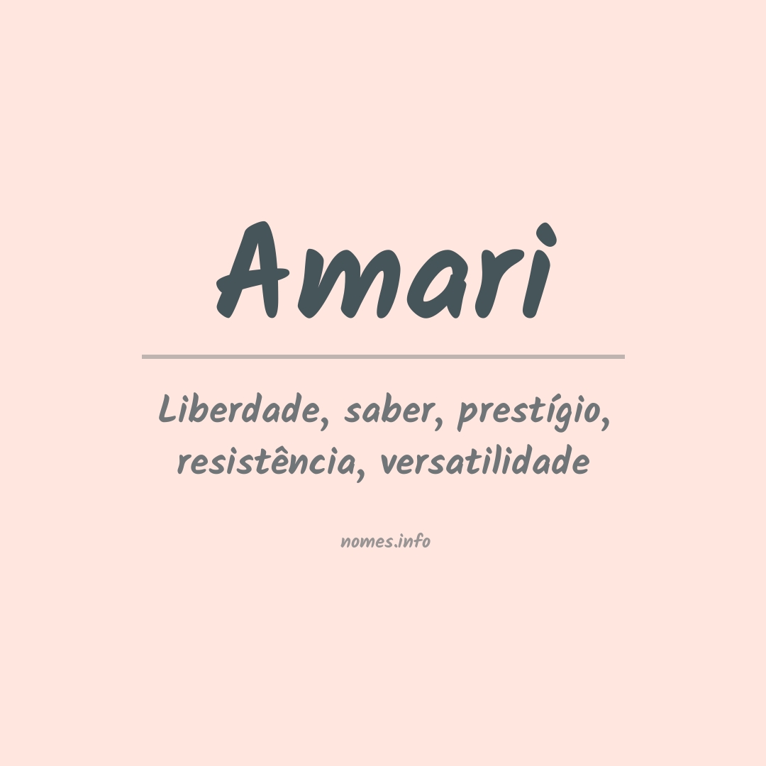 Significado do nome Amari