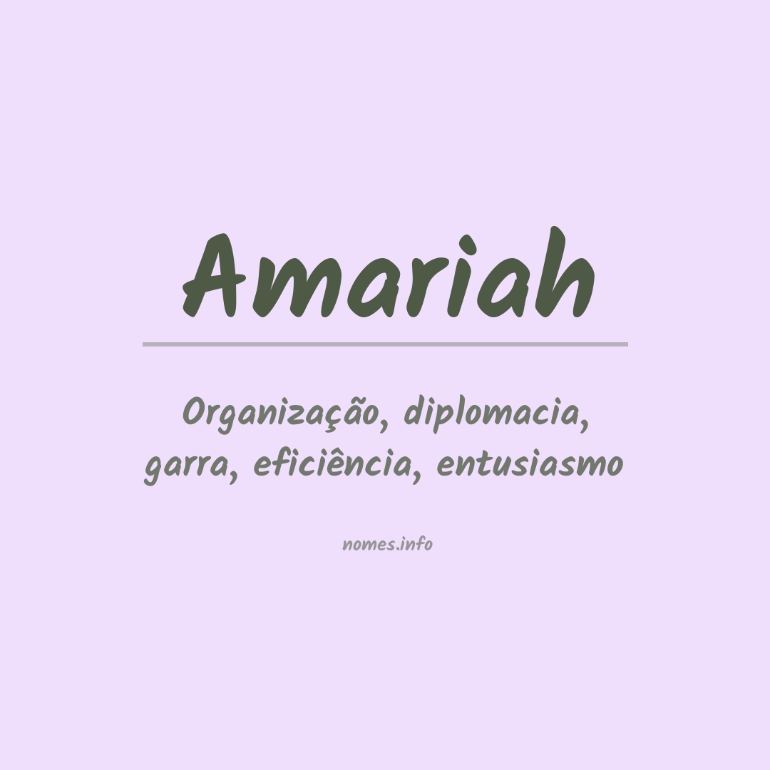 Significado do nome Amariah