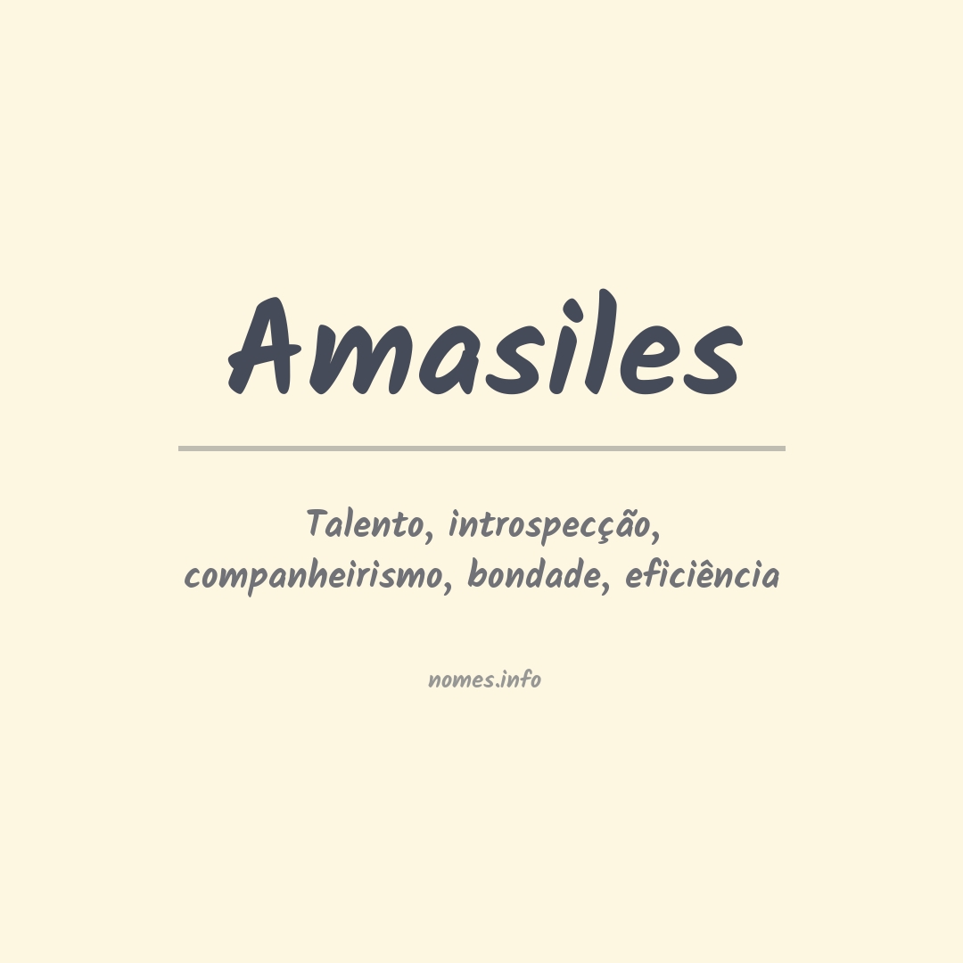 Significado do nome Amasiles