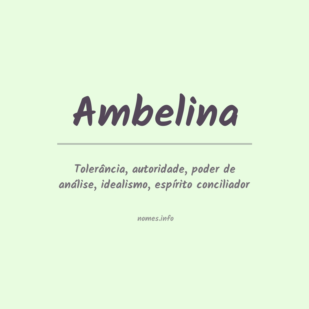 Significado do nome Ambelina