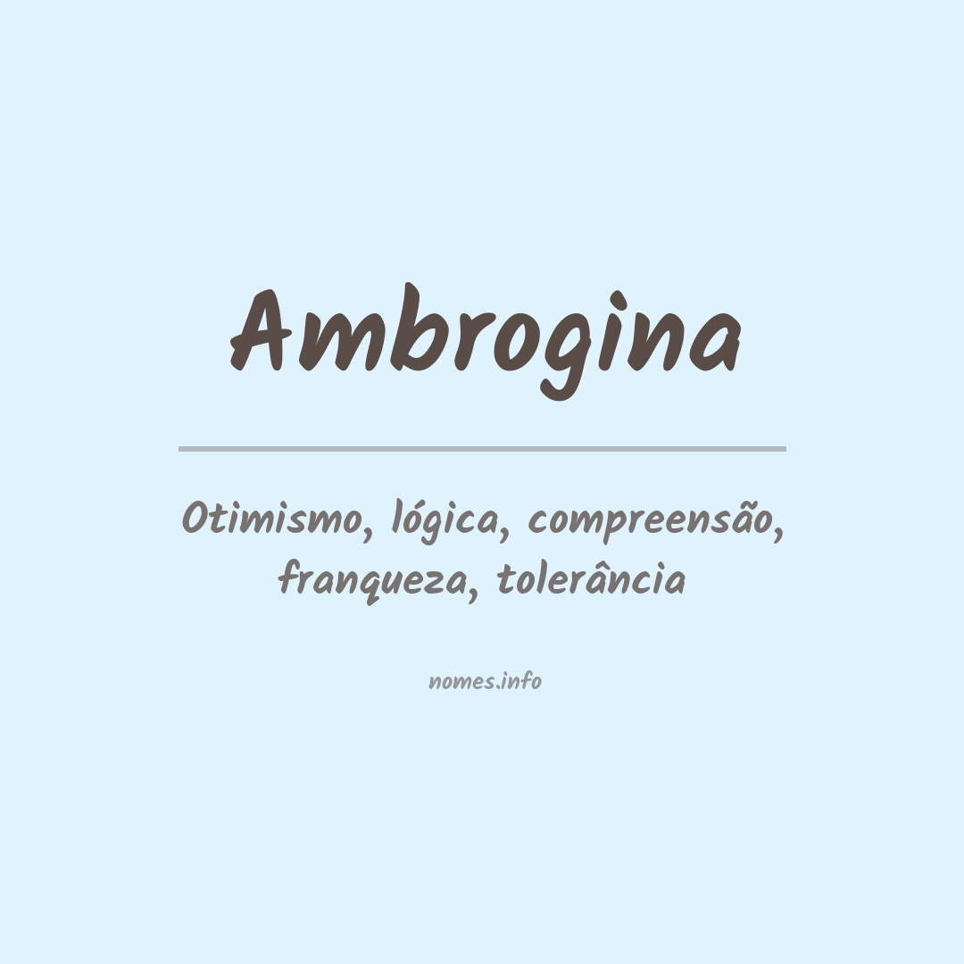 Significado do nome Ambrogina