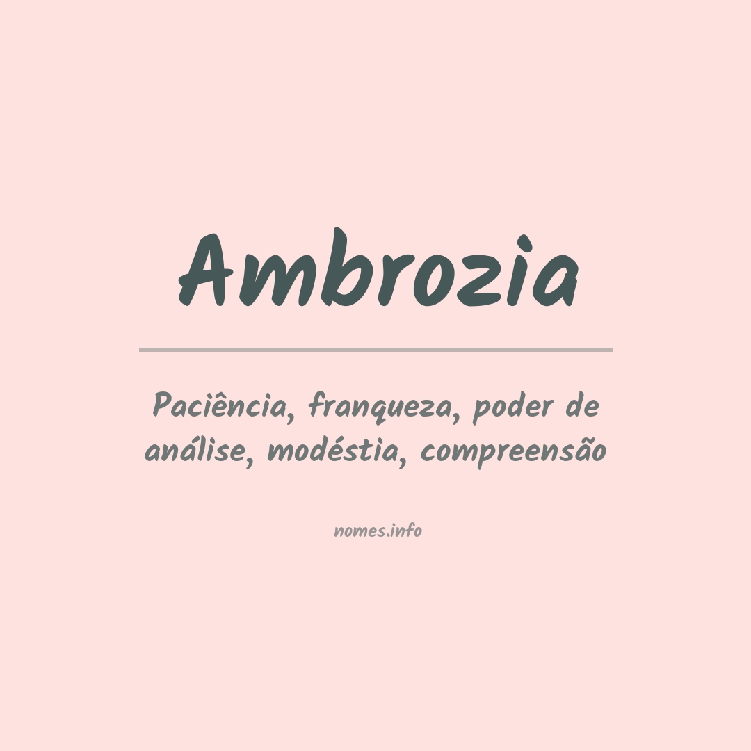 Significado do nome Ambrozia
