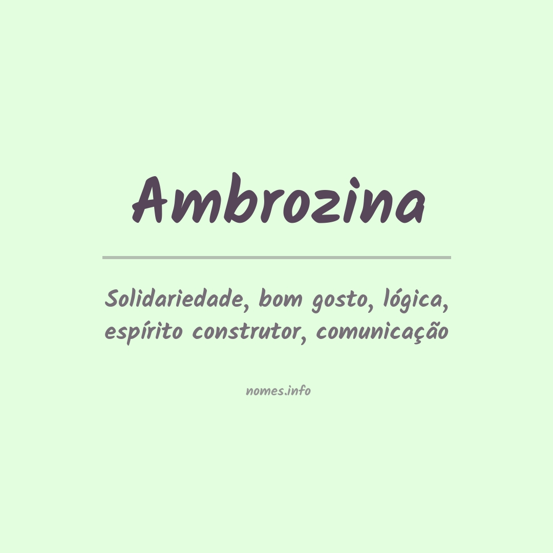 Significado do nome Ambrozina