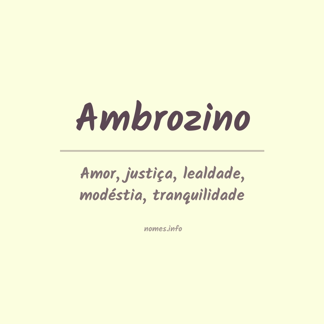 Significado do nome Ambrozino