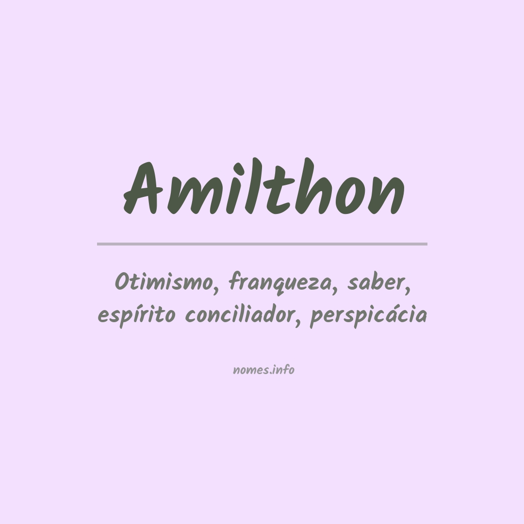 Significado do nome Amilthon