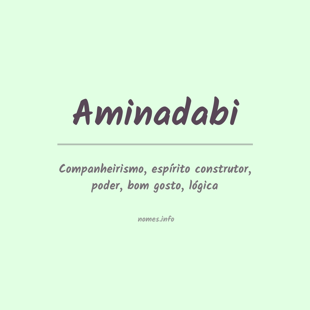 Significado do nome Aminadabi