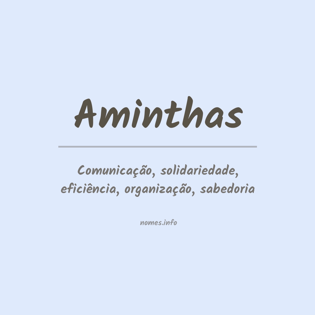 Significado do nome Aminthas