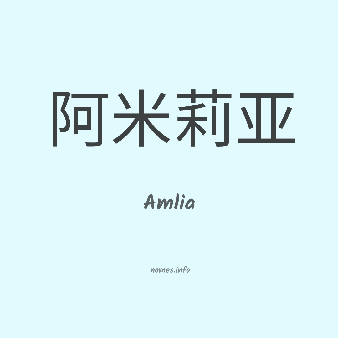 Amlia em chinês