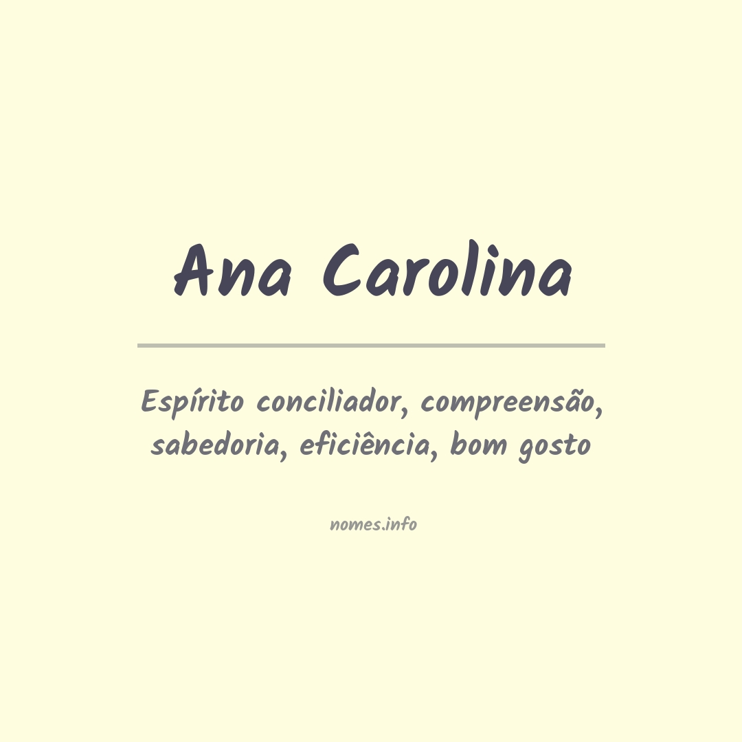 Significado do nome Ana carolina