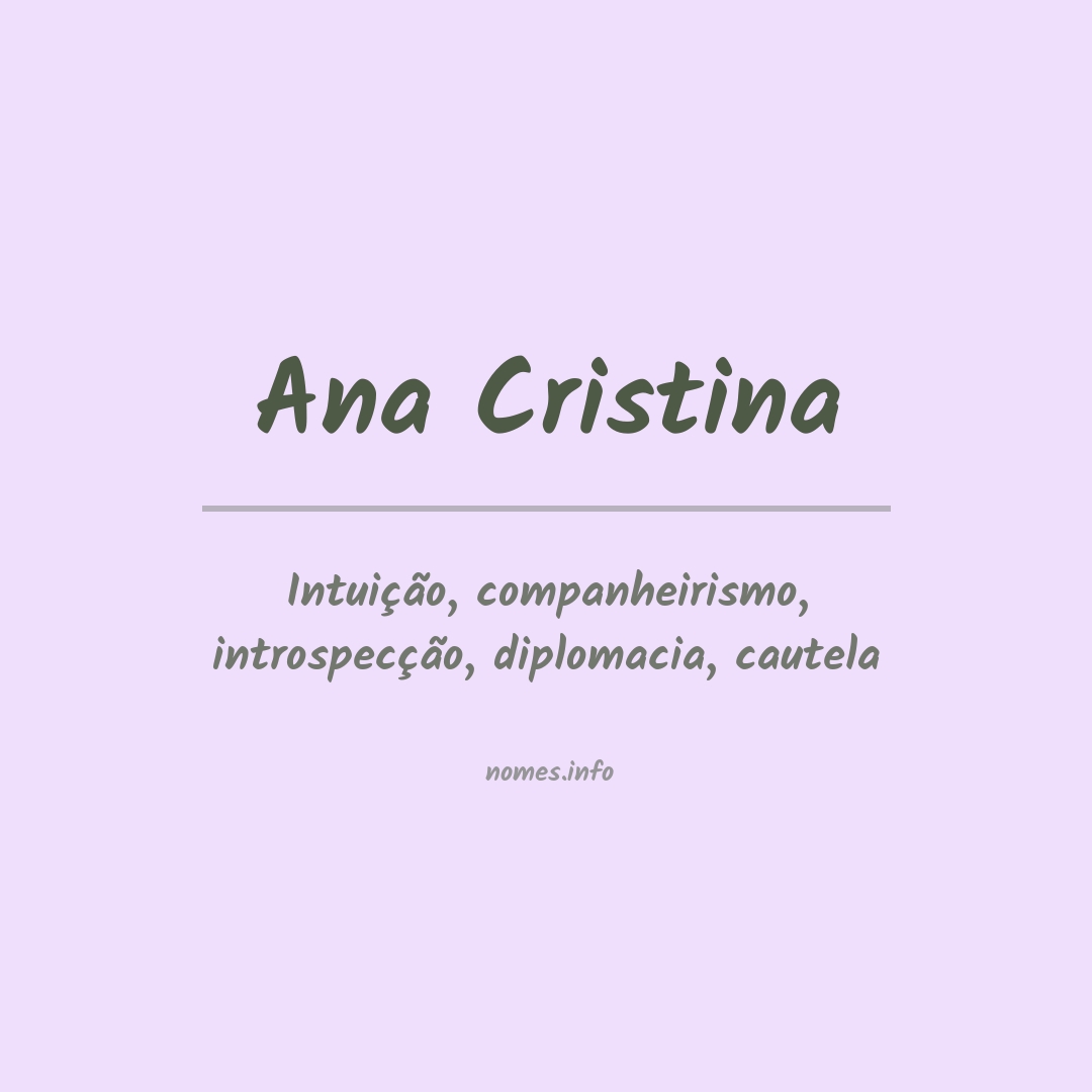 Significado do nome Ana cristina
