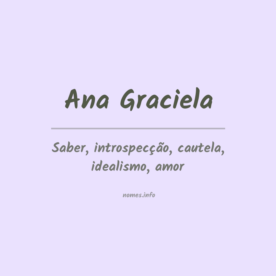 Significado do nome Ana graciela
