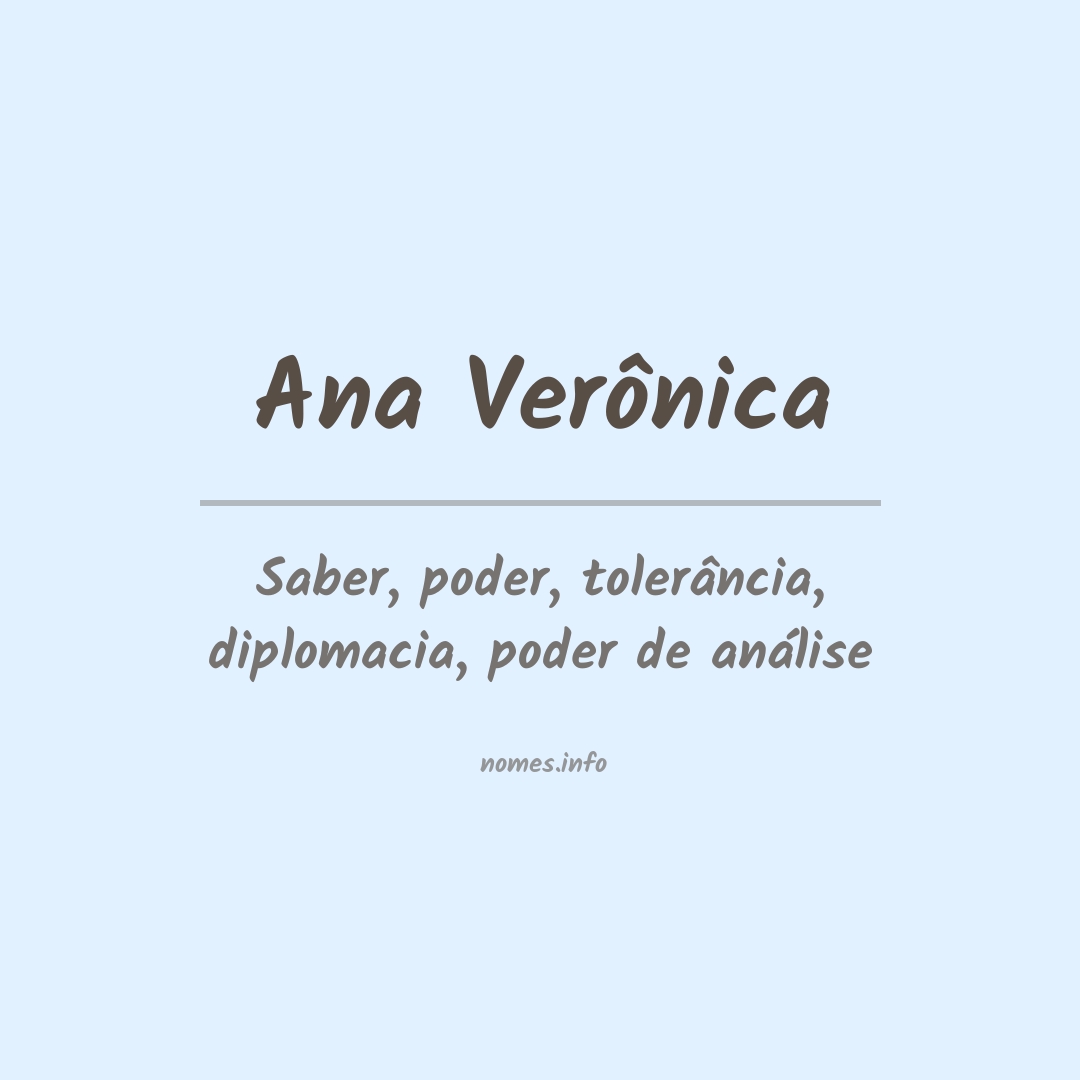 Significado do nome Ana verônica