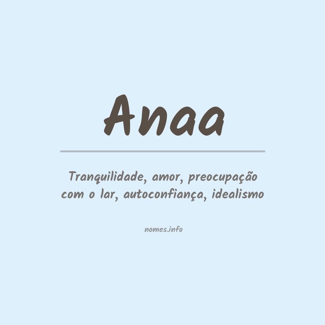 Significado do nome Anaa