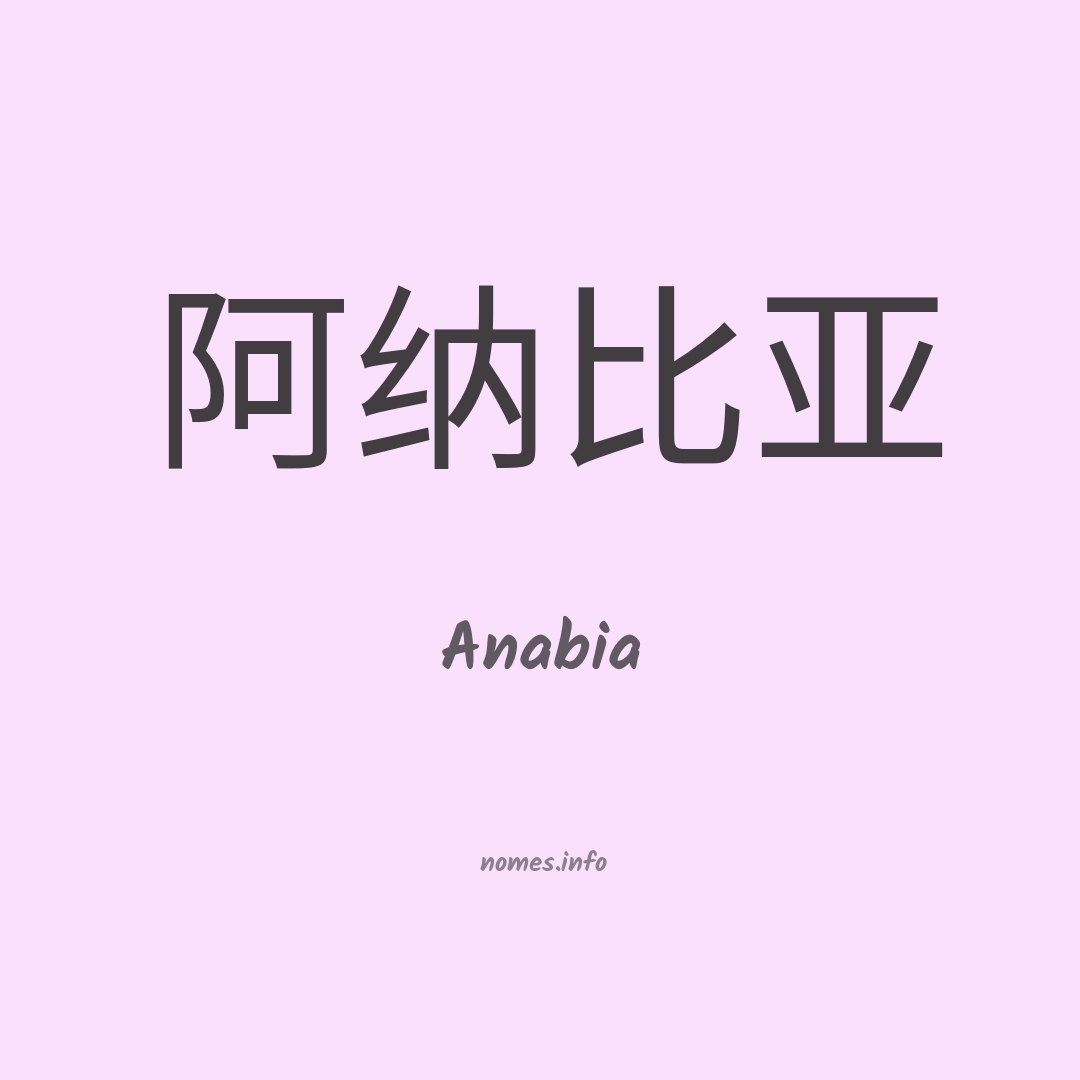 Anabia em chinês