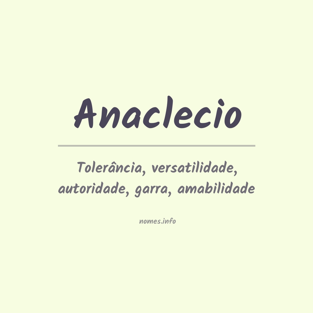 Significado do nome Anaclecio