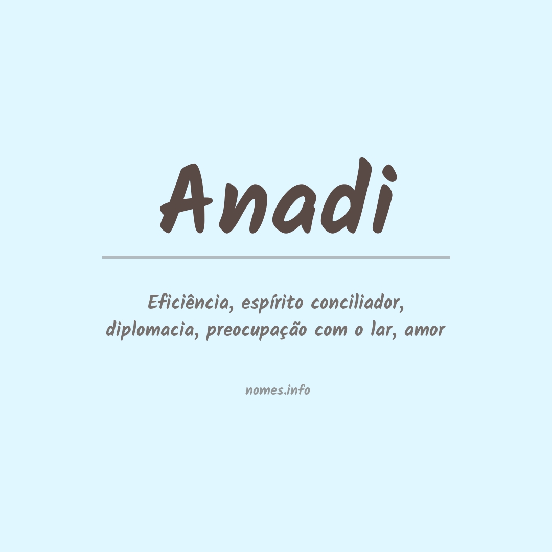 Significado do nome Anadi