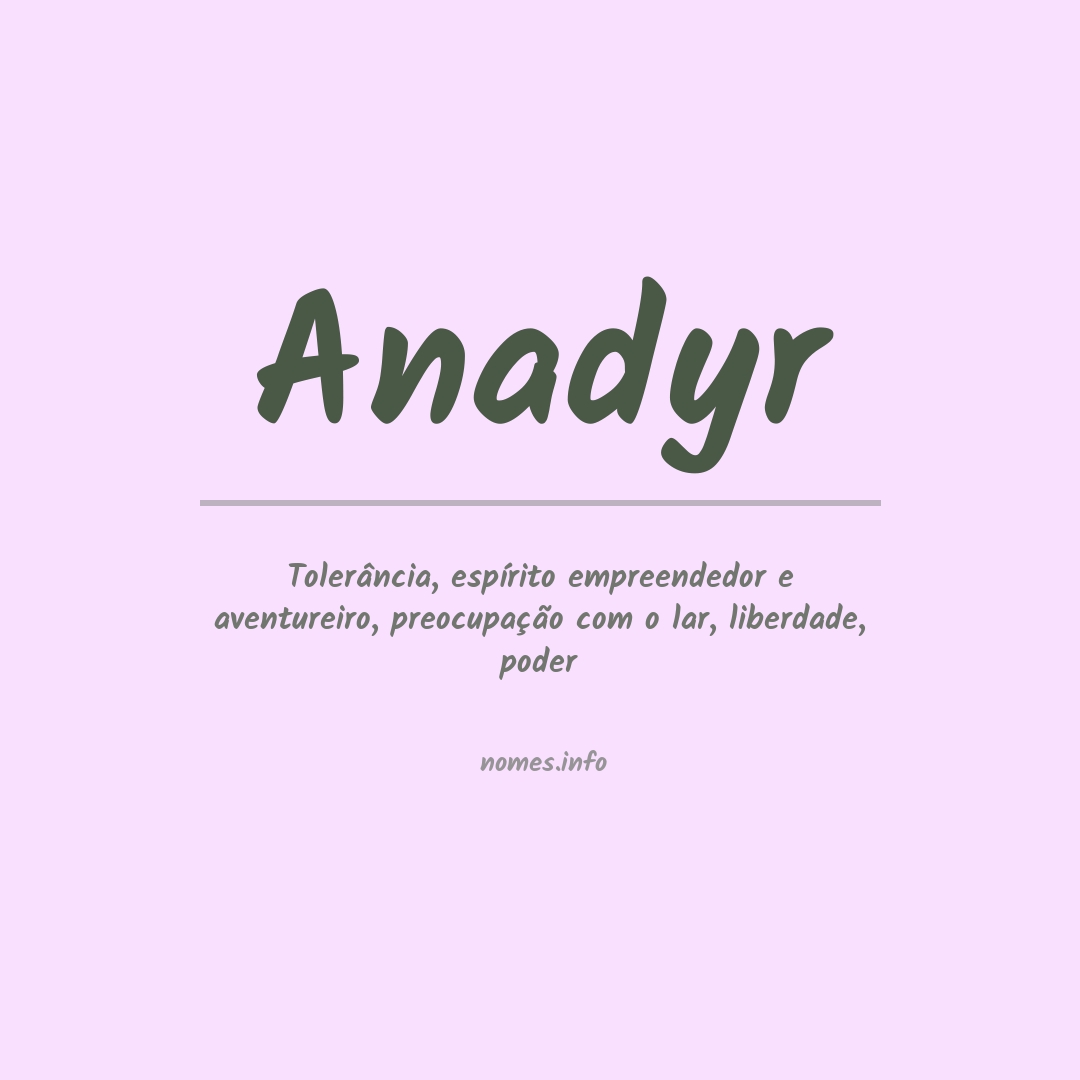 Significado do nome Anadyr