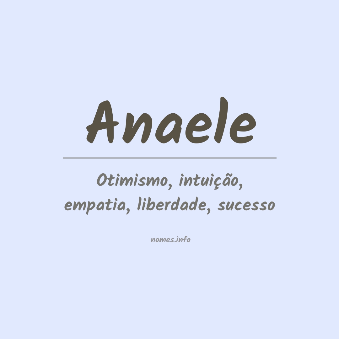 Significado do nome Anaele