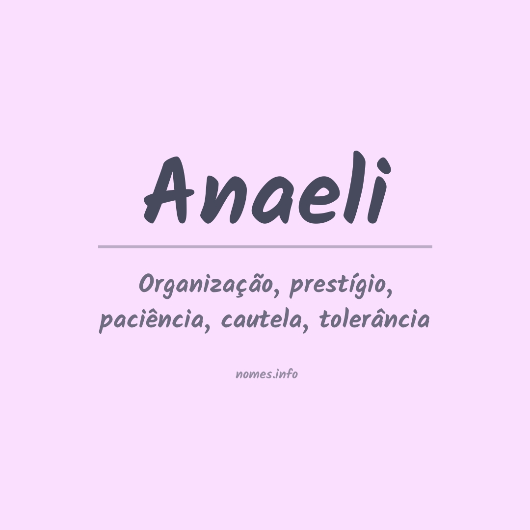 Significado do nome Anaeli