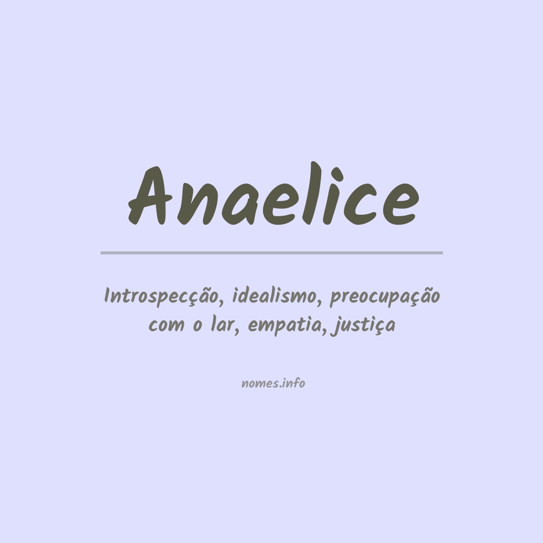 Significado do nome Anaelice