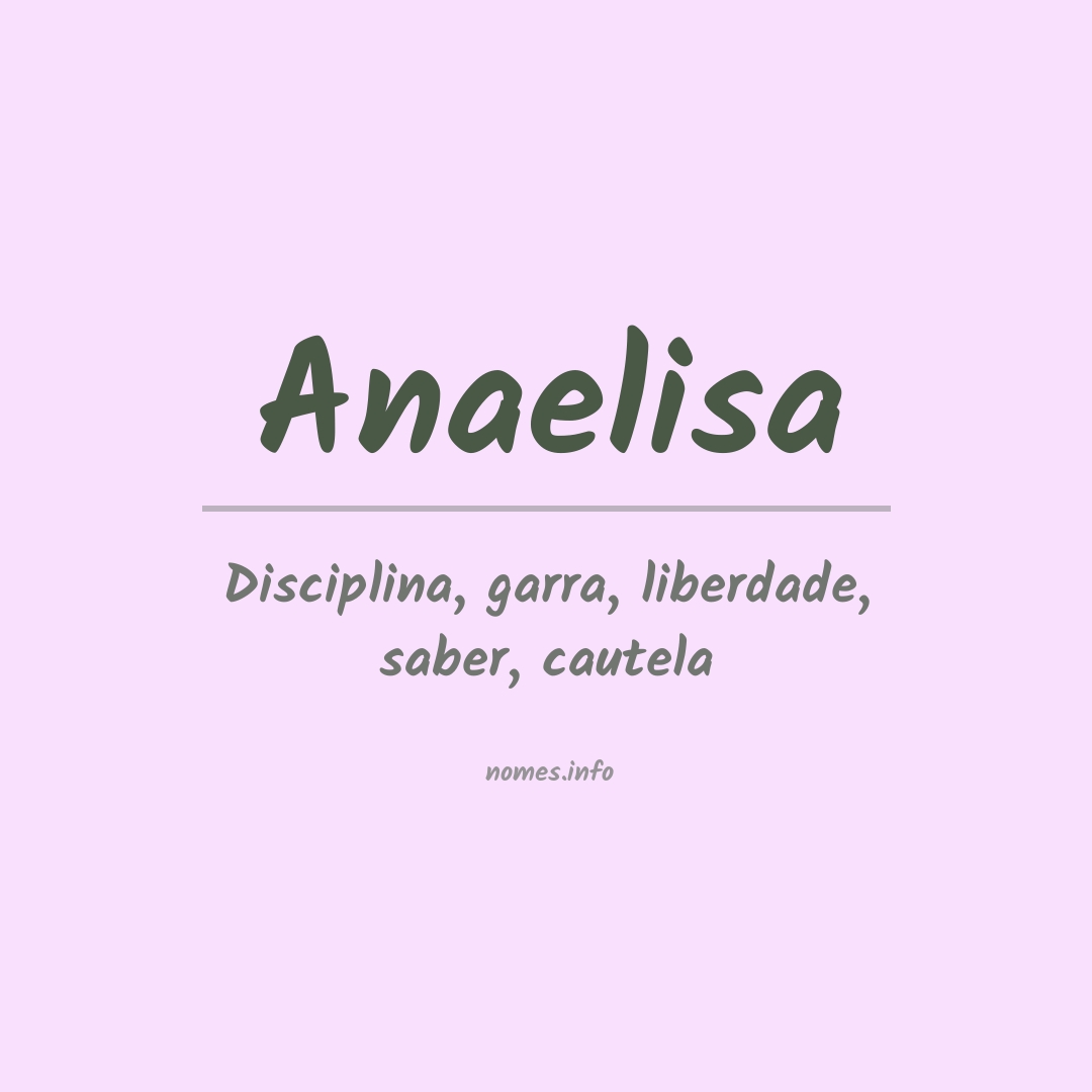 Significado do nome Anaelisa