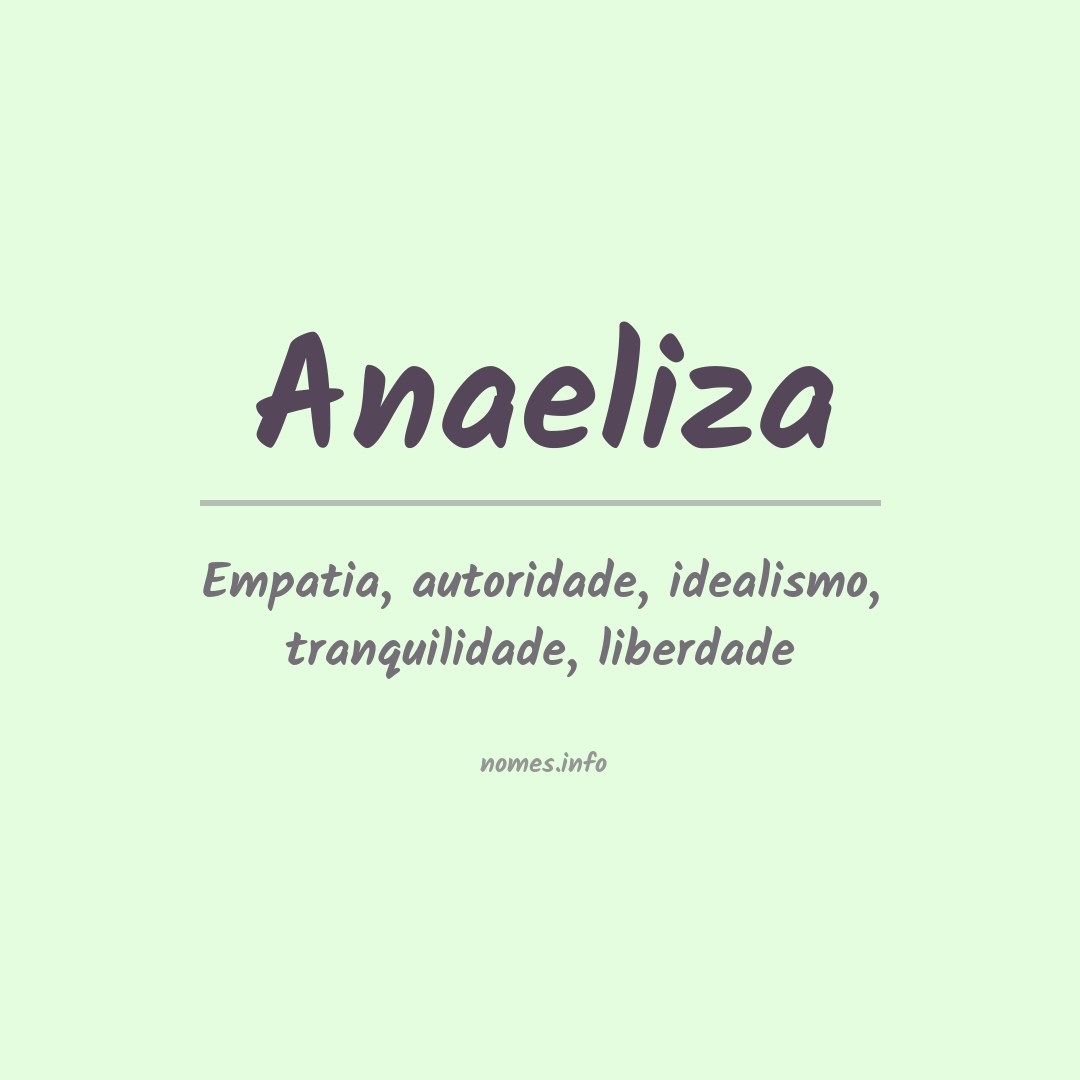 Significado do nome Anaeliza
