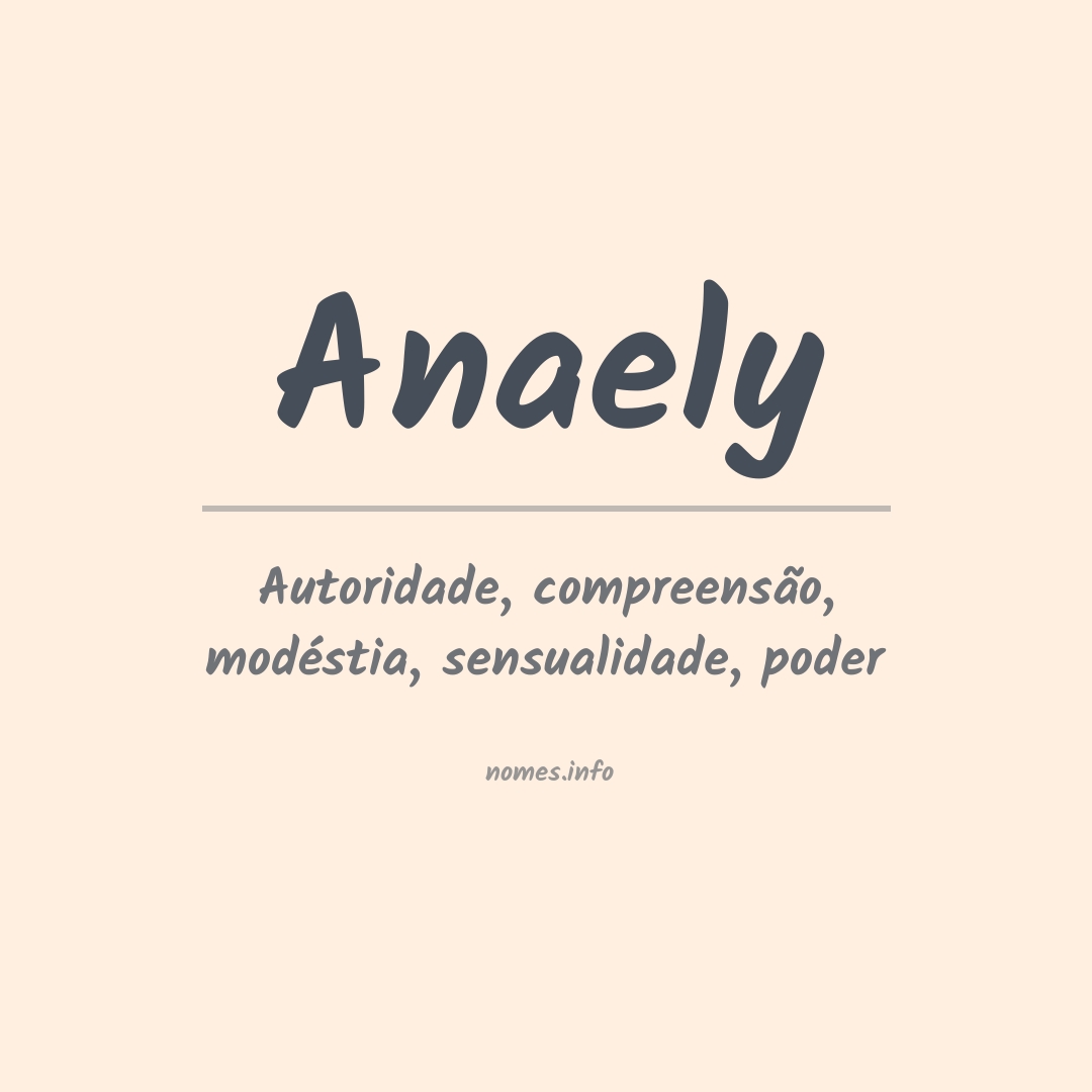 Significado do nome Anaely