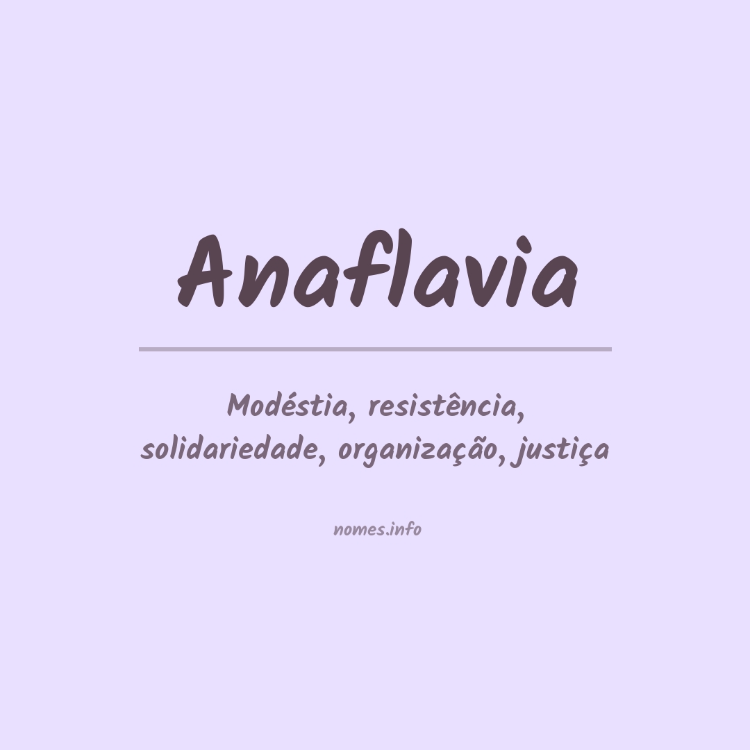 Significado do nome Anaflavia