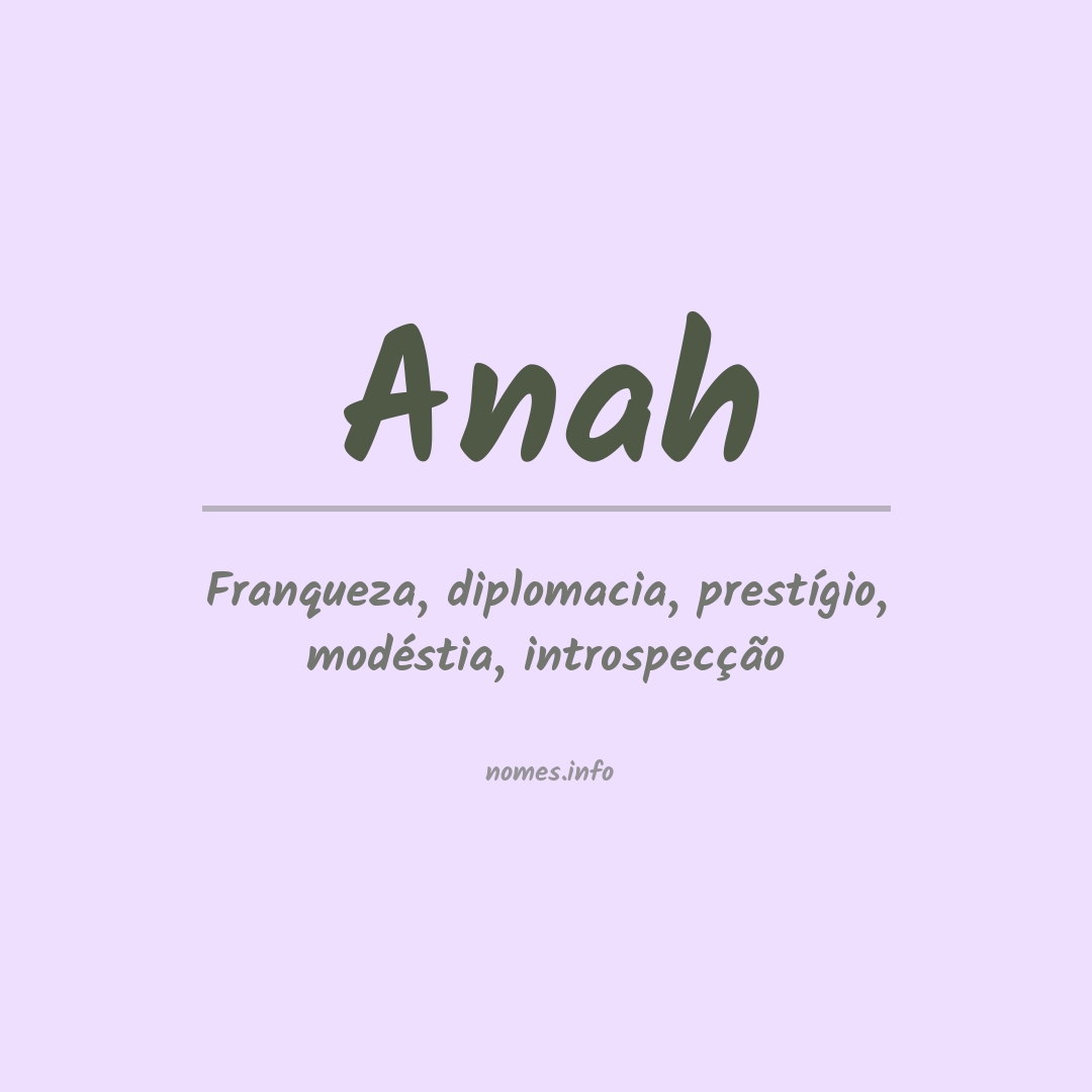 Significado do nome Anah