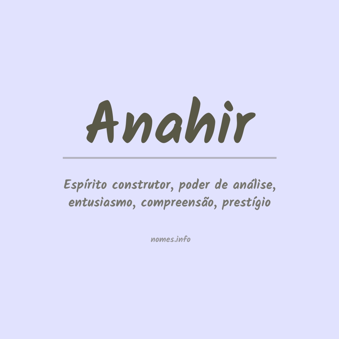 Significado do nome Anahir