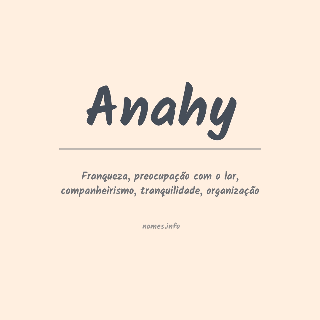 Significado do nome Anahy