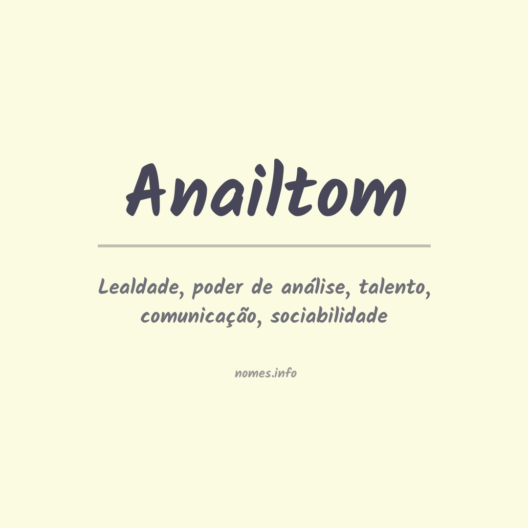 Significado do nome Anailtom