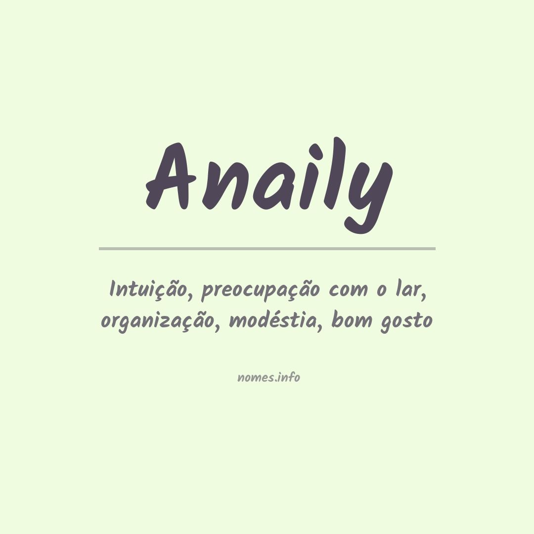 Significado do nome Anaily