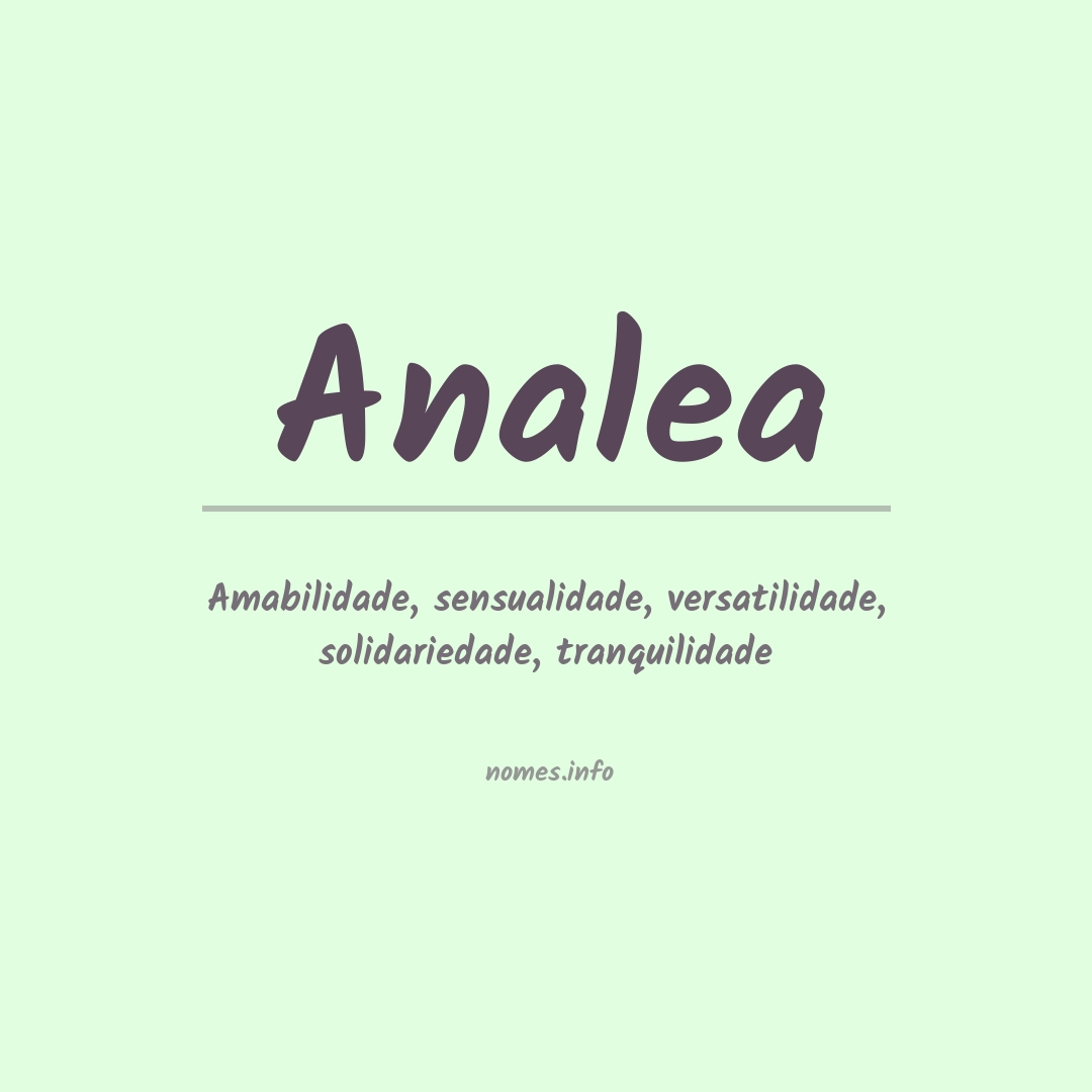 Significado do nome Analea