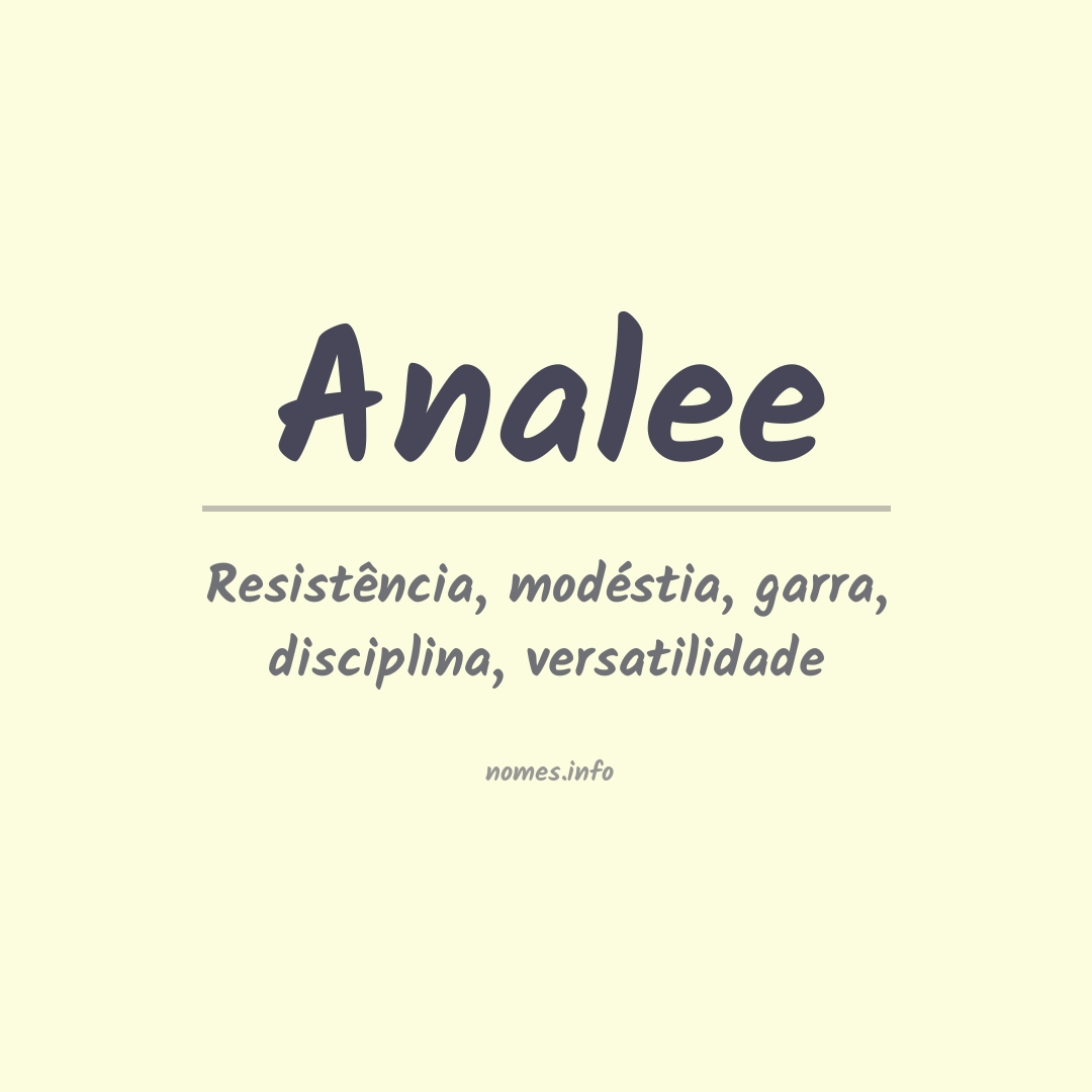 Significado do nome Analee