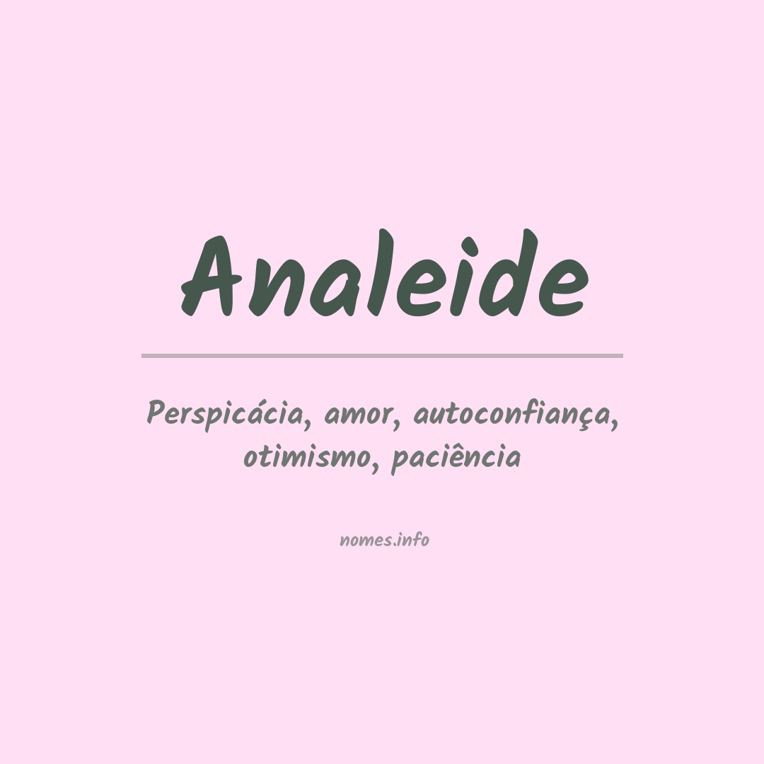 Significado do nome Analeide