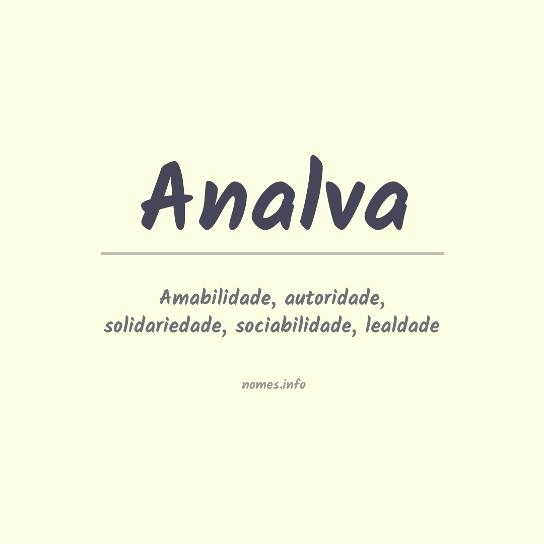 Significado do nome Analva