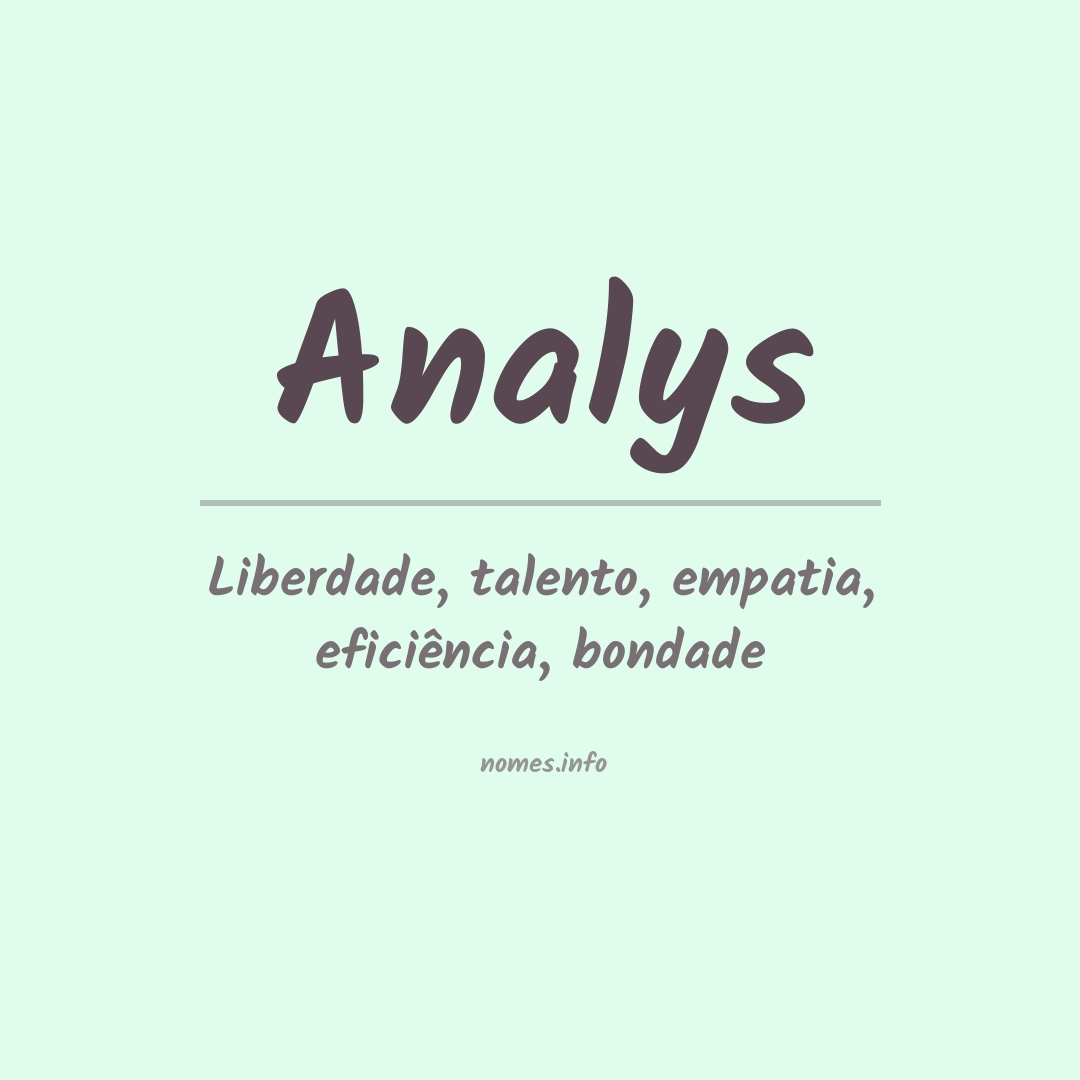Significado do nome Analys